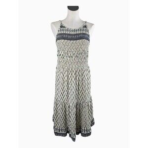 American Rag Cie Lined Smocked Tiered Midi Dress 1X Lined Boho Midi Coastal